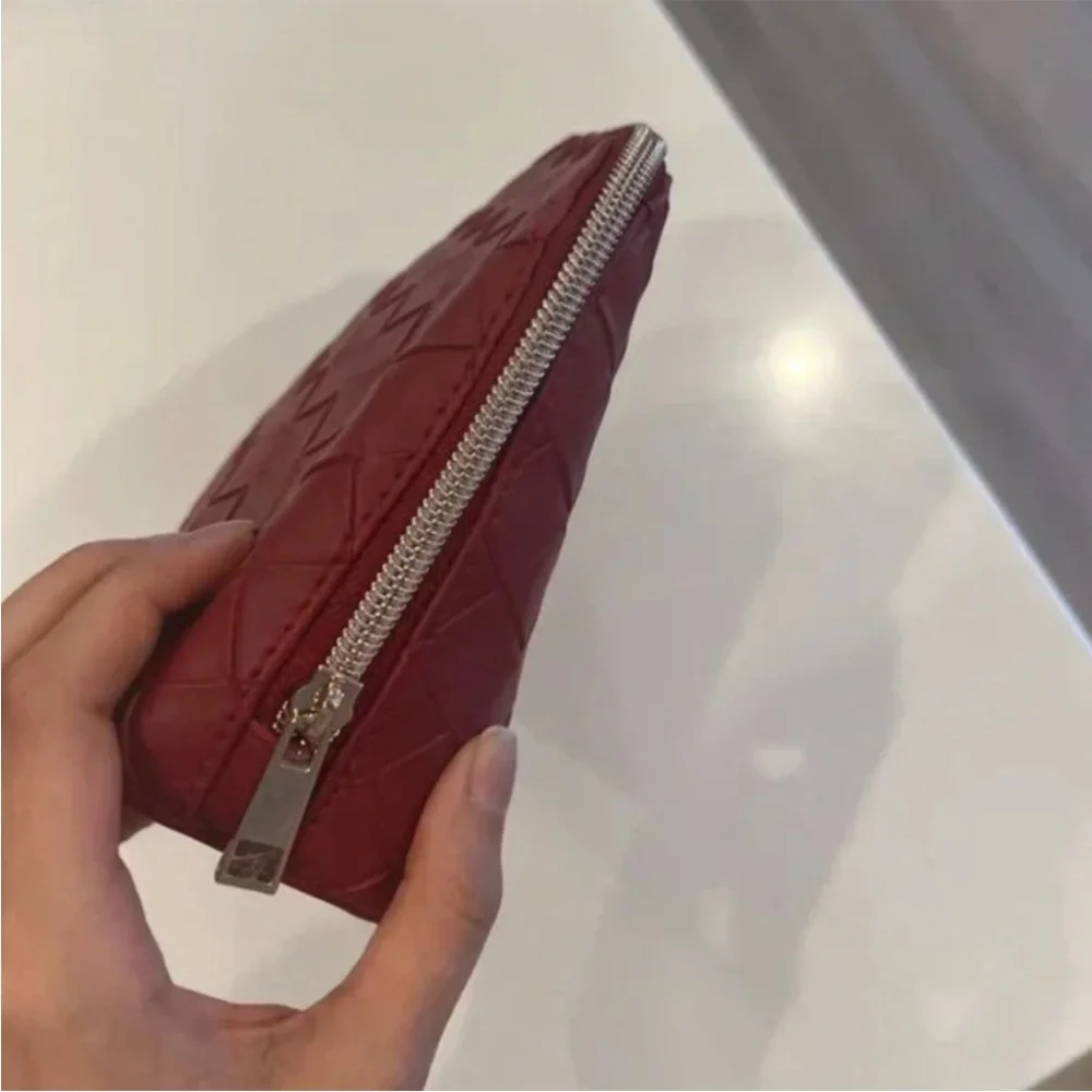 Red Neiman Marcus Loop Cosmetic / Makeup Bag [NEW]
